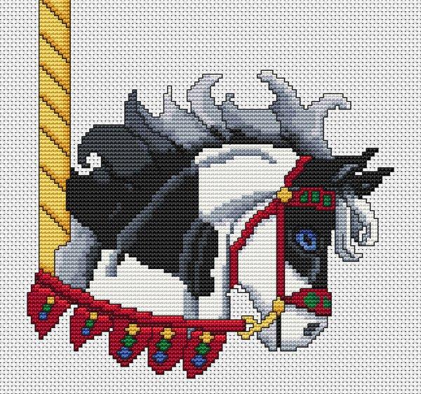 (image for) Black Paint Carousel Horse Head